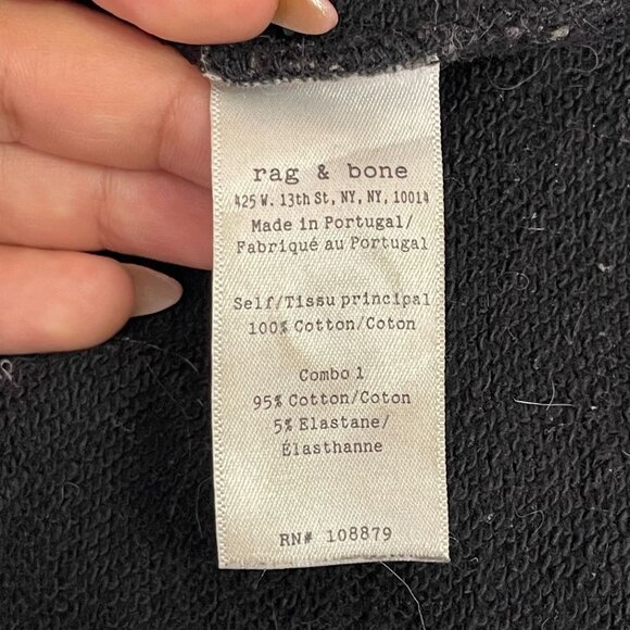 Rag & Bone Women's Black Crewneck Cotton Splatter Paint Sweatshirt Size Large - Picture 6 of 15